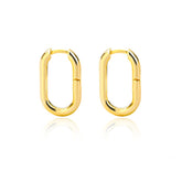 Oval Hoop Earrings Stainless Steel